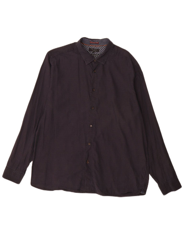 Ted Baker muška košulja s apstraktnim uzorkom veličina 6 XL tamnoplavi pamuk na točke