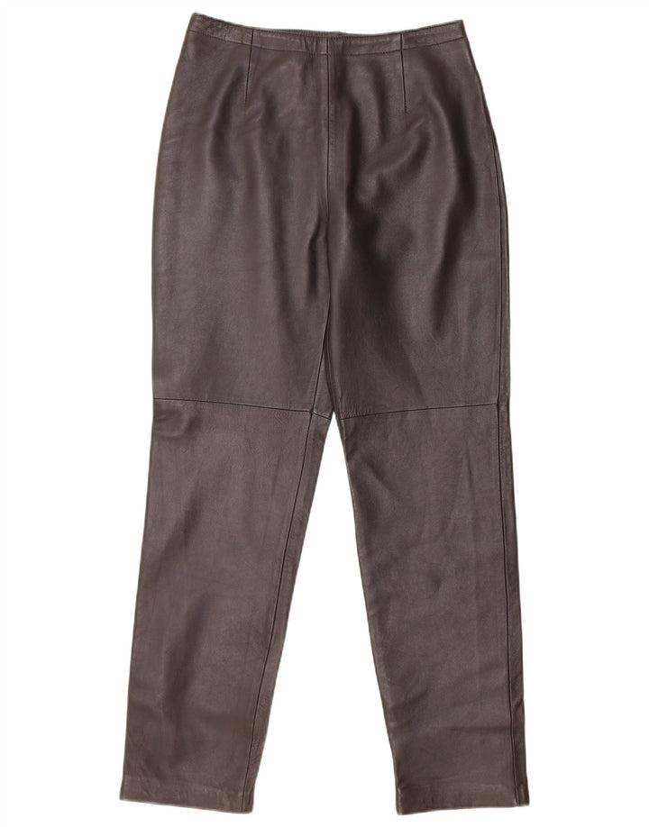 GIANNI Ženske sužene kožne hlače US 4 male W26 L28 smeđa koža