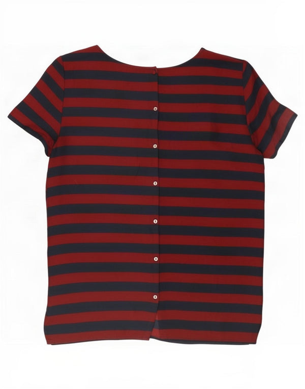 Top ženske bluze Tommy Hilfiger US 8 srednje crvene pruge od poliestera