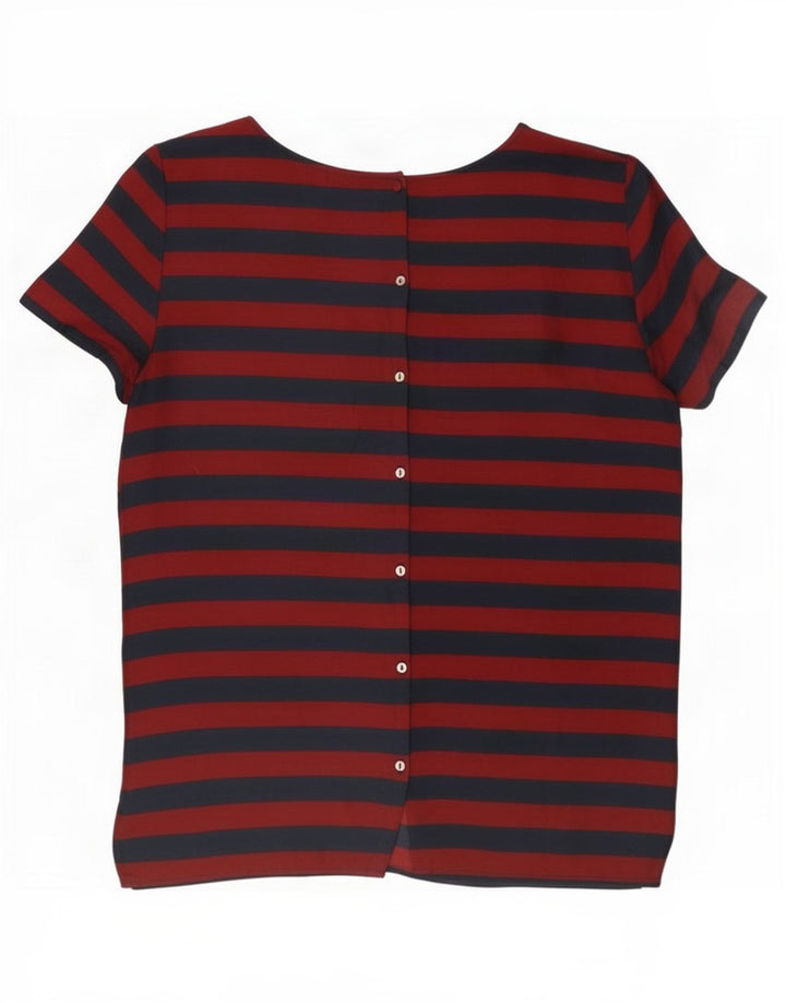 Top ženske bluze Tommy Hilfiger US 8 srednje crvene pruge od poliestera