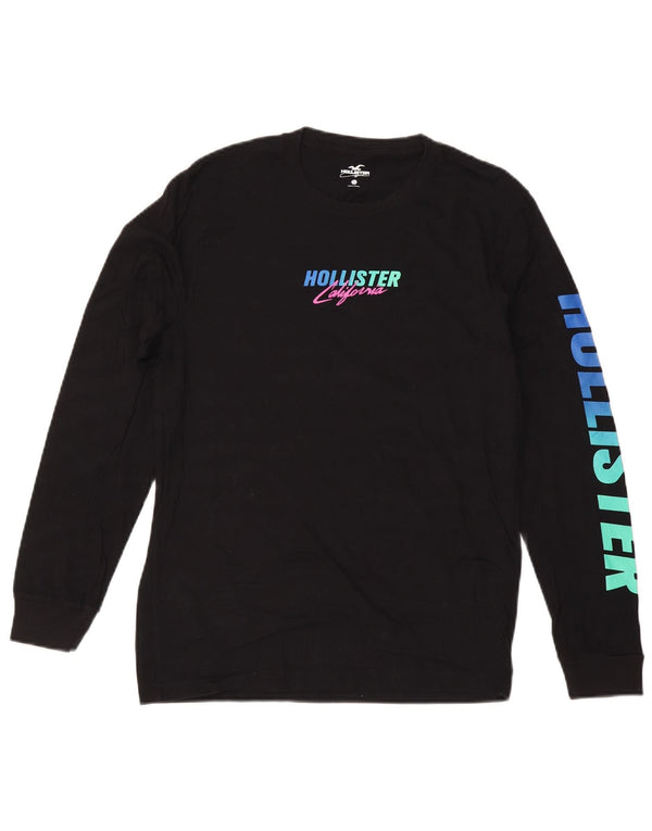 HOLLISTER Ženska majica dugih rukava s grafikama UK 10 Mala crna pamuk