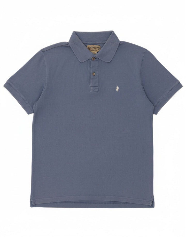 MARLBORO CLASSICS Mens Polo Shirt Medium Blue Cotton Vintage Marlboro Classics and Second-Hand Marlboro Classics from Messina Hembry 