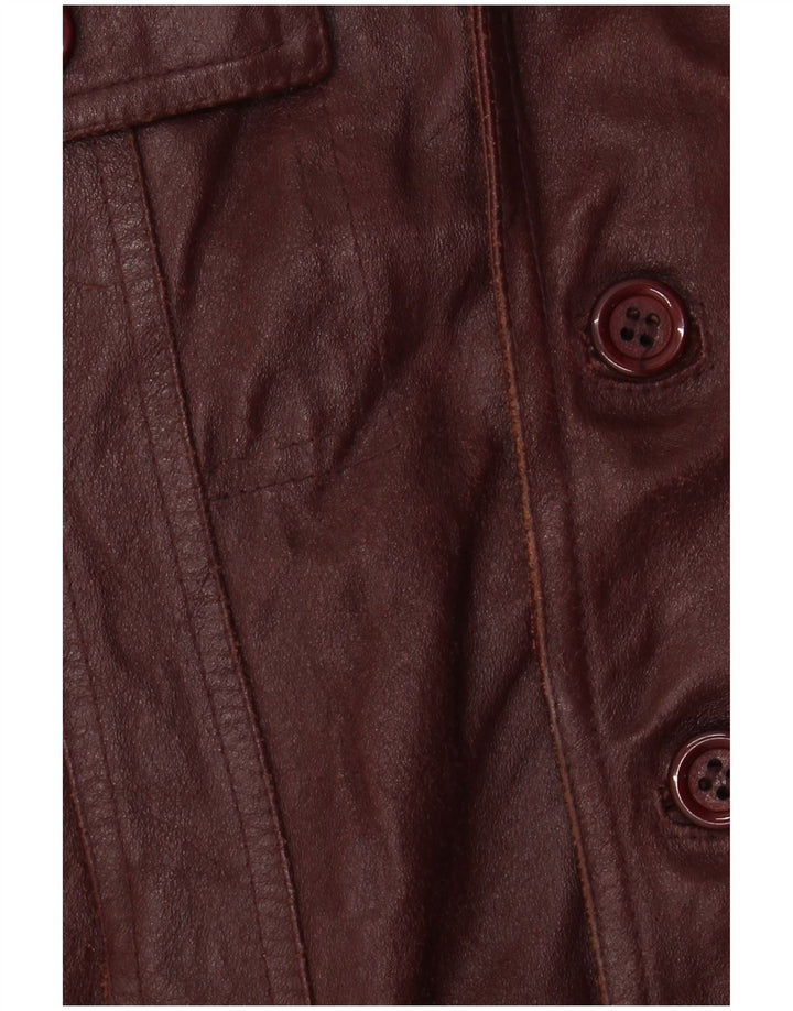 VINTAGE muška kožna jakna sa 4 gumba IT 50 velika tamnocrvena koža