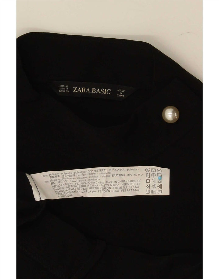 Zara ženski gornji dio bluze dugih rukava UK 14 srednji crni poliester