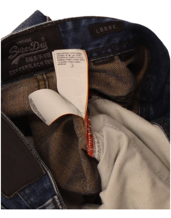 SUPERDRY muške široke traperice W32 L34 plavi pamuk