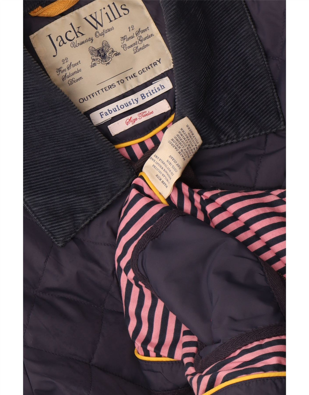 Jack Wills Ženska prošivena jakna UK 12 Srednji tamnoplavi najlon