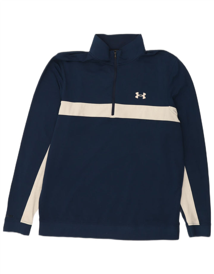UNDER ARMOUR Muška majica s izrezom na patentni zatvarač srednje tamnoplave boje