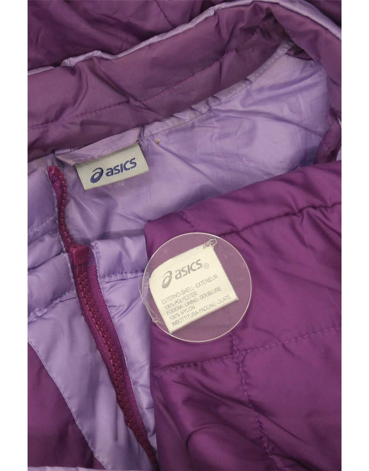 Asics ženska podstavljena jakna s kapuljačom UK 10 mali ljubičasti poliester