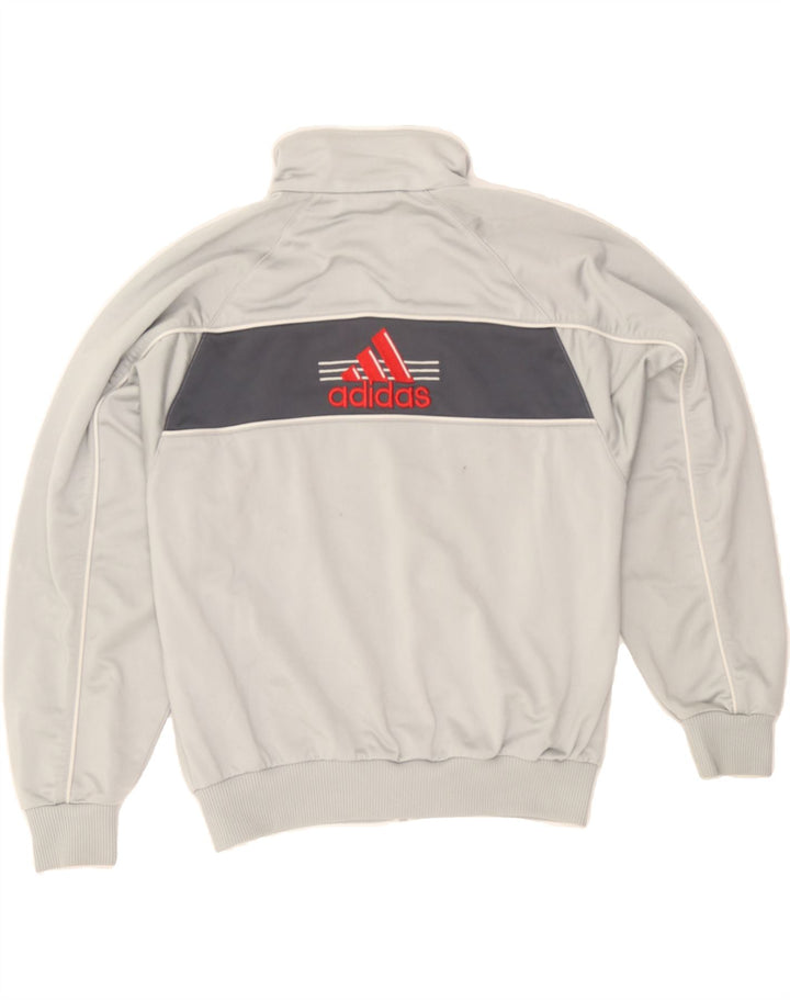 ADIDAS Boys Graphic Tracksuit Top Jacket 9-10 Years Grey Colourblock Vintage Adidas and Second-Hand Adidas from Messina Hembry 