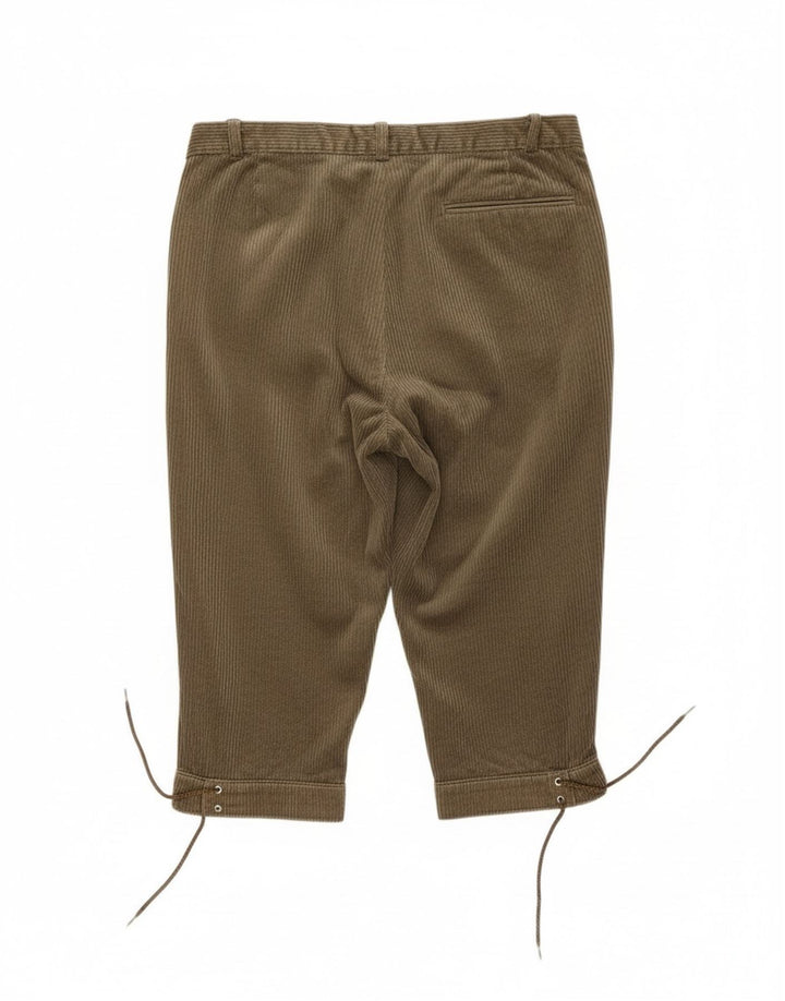 RODEO Mens Pegged Capri Corduroy Trousers IT 48 Medium W32 L19 Khaki