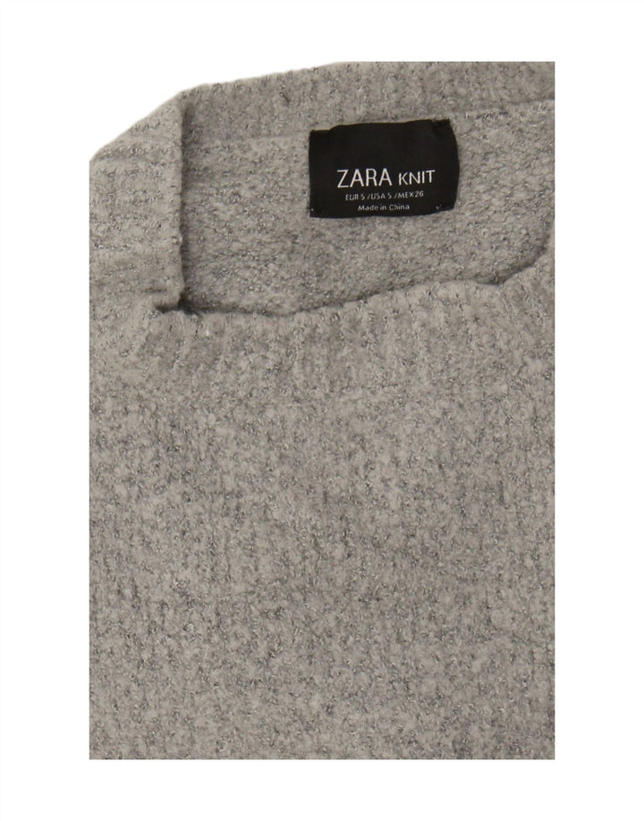 Zara ženski pulover s okruglim izrezom UK 10 Small Gray