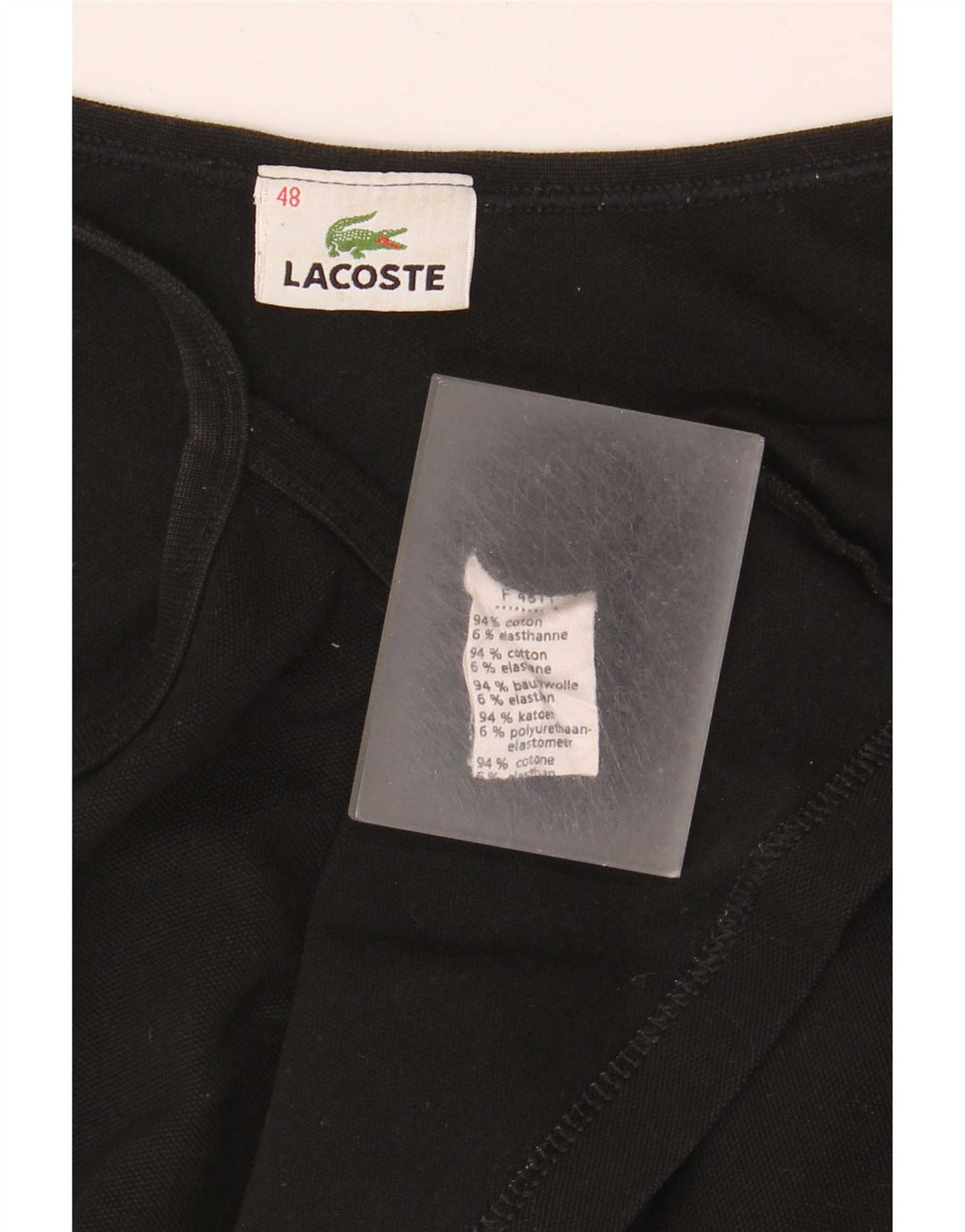 Lacoste ženski Cami gornji dio veličine 48 XL, crni pamuk