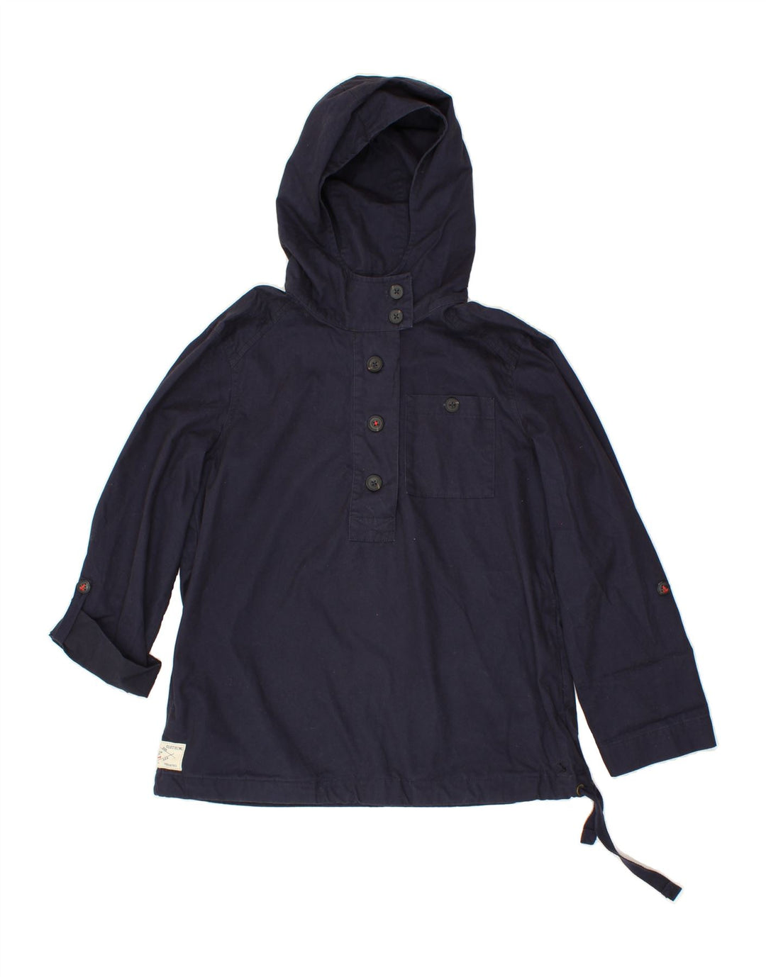 JOULES Womens Hooded Pullover Jacket UK 10 Small Navy Blue Cotton Vintage Joules and Second-Hand Joules from Messina Hembry 