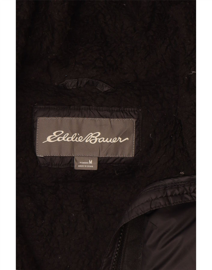 Ženska podstavljena jakna s kapuljačom Eddie Bauer UK 14 Srednji crni najlon