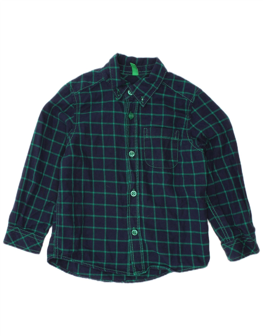 BENETTON Majica od flanela za dječake 18-24 mjeseca tamnoplava pamuk