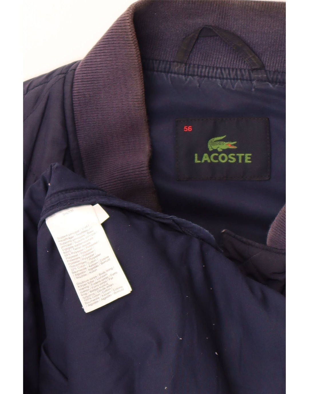 Lacoste muška prošivena jakna IT 56 3XL tamnoplavi poliester