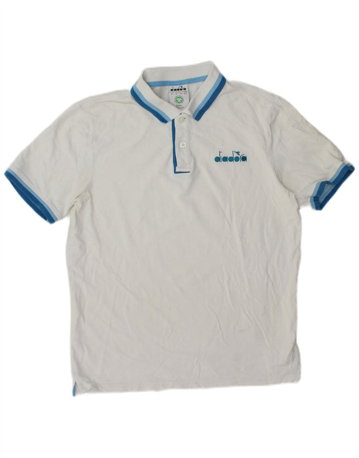 Diadora muška polo majica srednje bijele pruge, pamuk