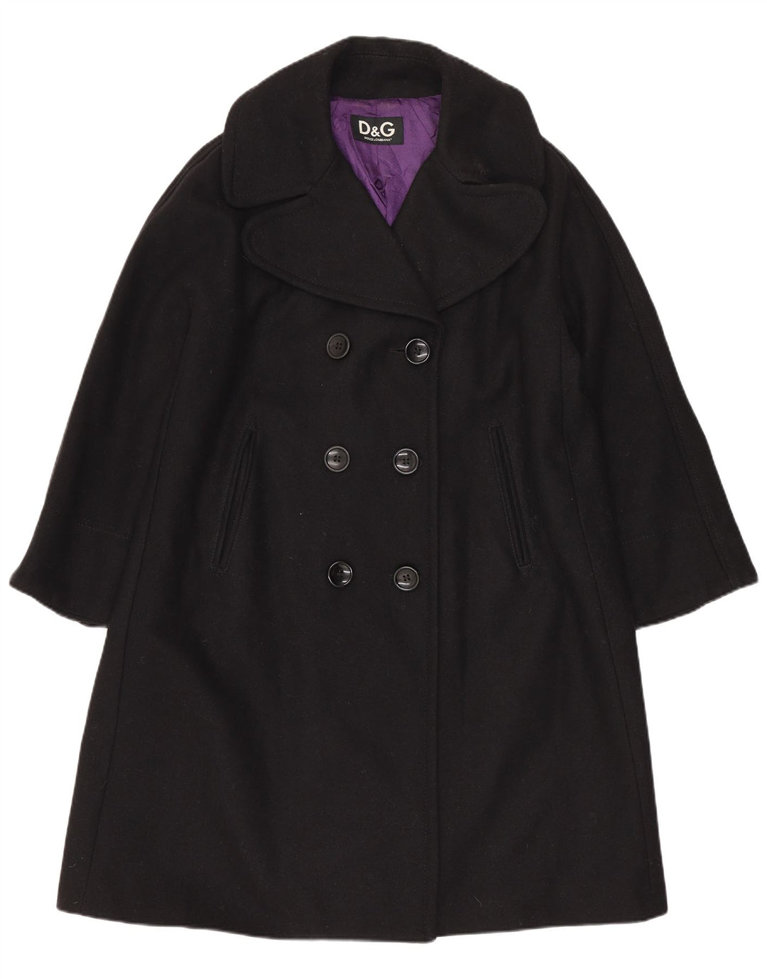 Dolce & Gabbana ženski preveliki kaput s dvorednim kopčanjem IT 38 XS crna vuna