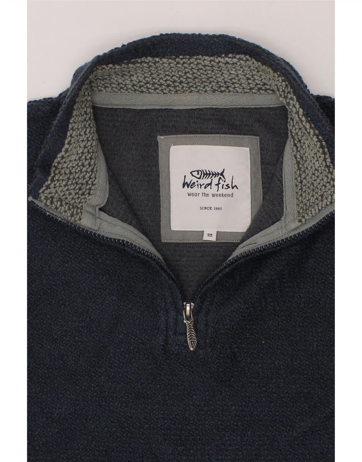 WEIRD FISH Boys Sweatshirt Jumper 11-12 Years Navy Blue Colourblock Vintage Weird Fish and Second-Hand Weird Fish from Messina Hembry 