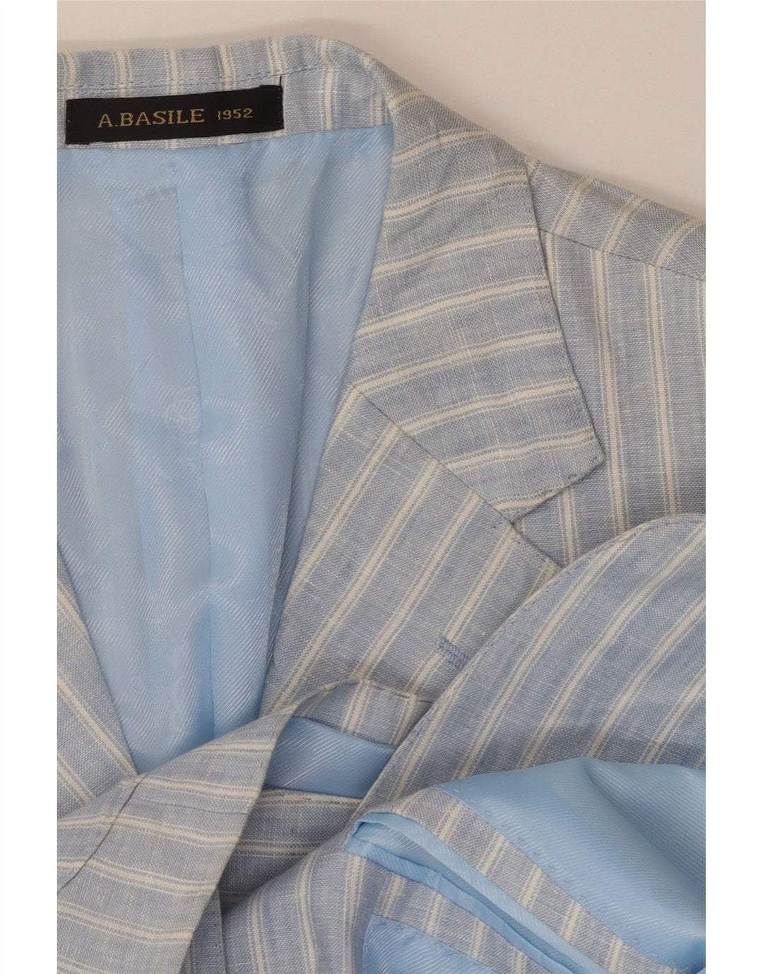 A.Basile Muška jakna s 3 gumba IT 50 Large Plavo prugasto platno