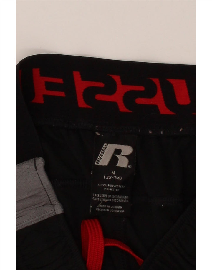 RUSSELL ATHLETIC Mens Dri-Power Sport Shorts Medium  Black Colourblock Vintage Russell Athletic and Second-Hand Russell Athletic from Messina Hembry 