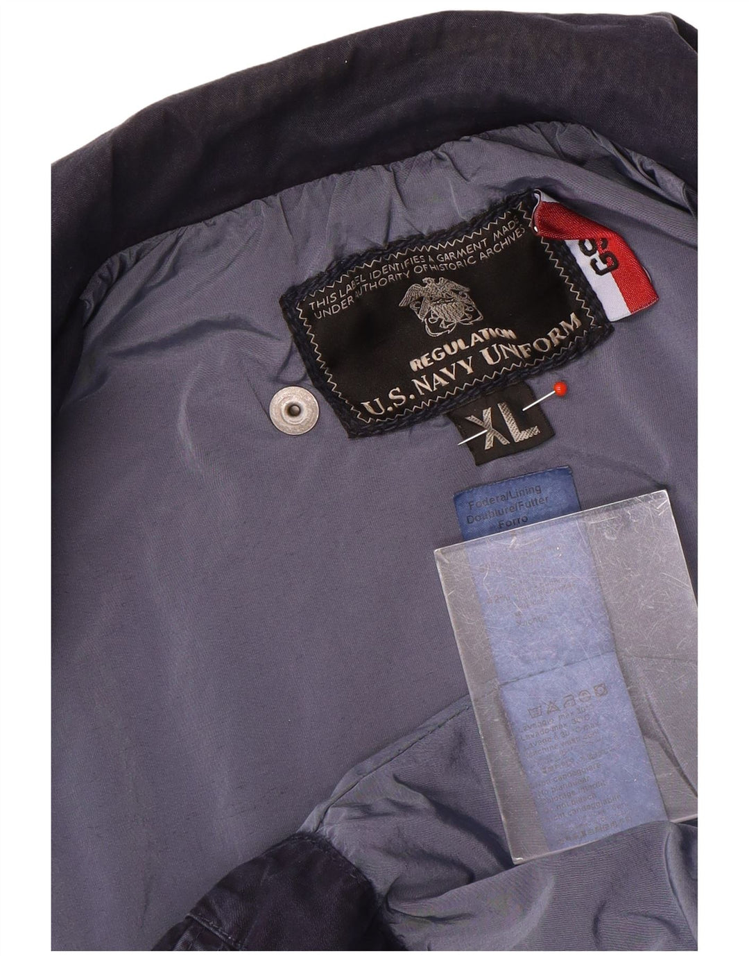 Vintage muška pomoćna jakna UK 42 XL tamnoplavi najlon