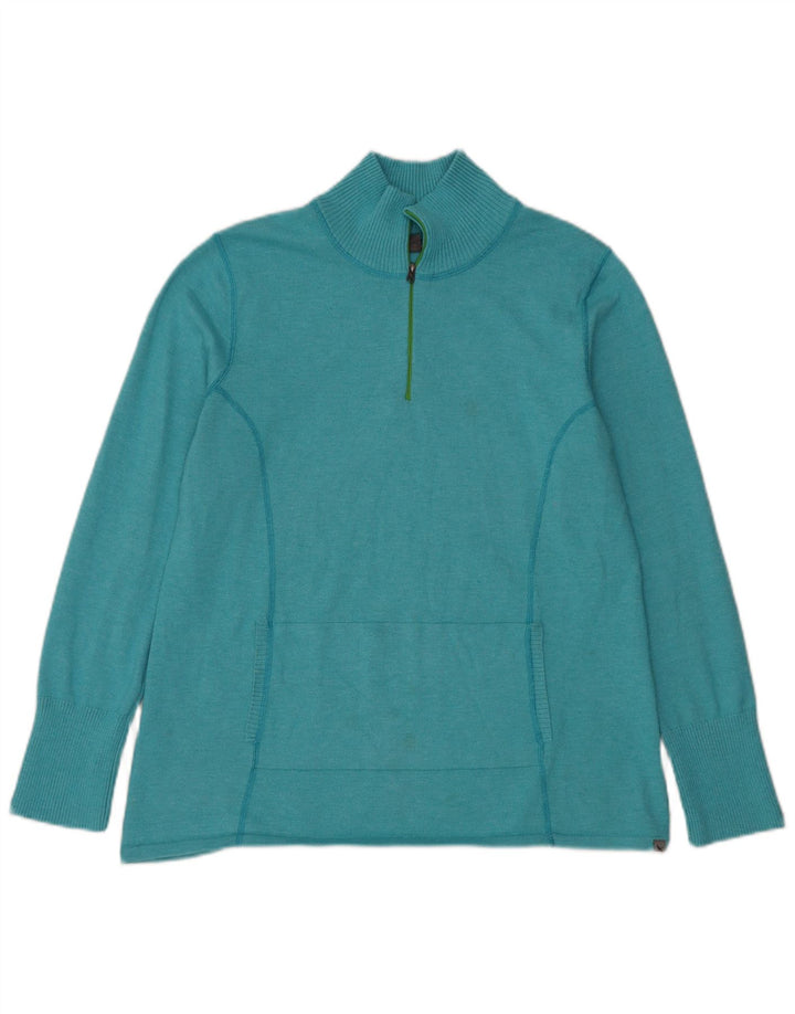 Eddie Bauer ženski džemper s izrezom i patentnim zatvaračem UK 18 XL plavi poliester