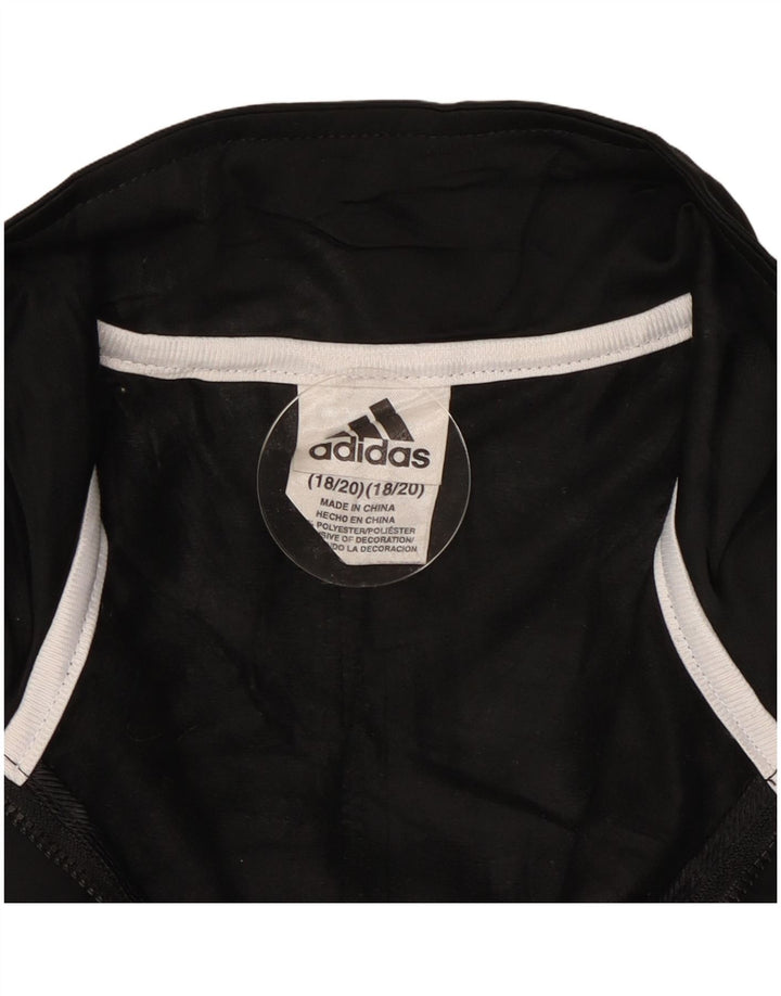 Gornja jakna od trenirke Adidas za dječake 13-14 godina, crni poliester