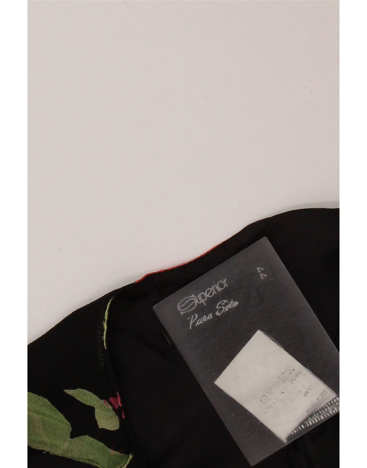 SUPERIOR ženska slip haljina IT 44 srednje crna cvjetna svila