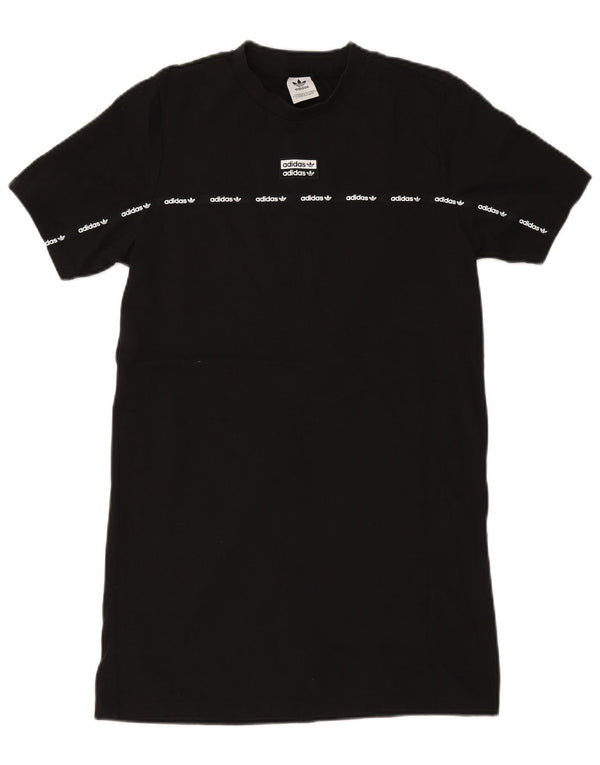 ADIDAS Ženska grafička majica kratkih rukava UK 12 Srednje crni pamuk