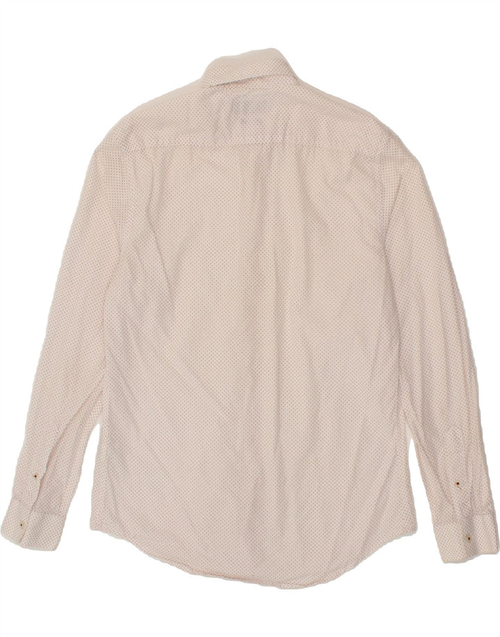 ZARA Mens Slim Fit Shirt Small Off White Spotted Cotton Vintage Zara and Second-Hand Zara from Messina Hembry 