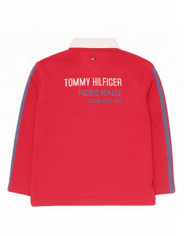 Tommy Hilfiger Boys Graphic Rugby Polo majica 5-6 Years Large Red