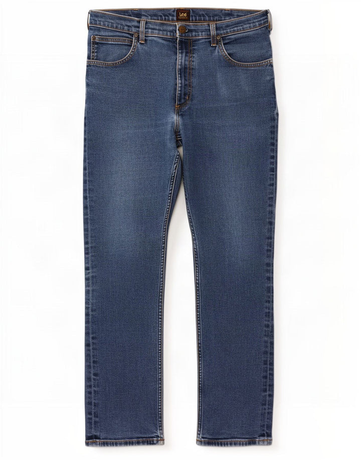 Lee Mens Brooklyn Straight Jeans W36 L32 Plavi pamuk