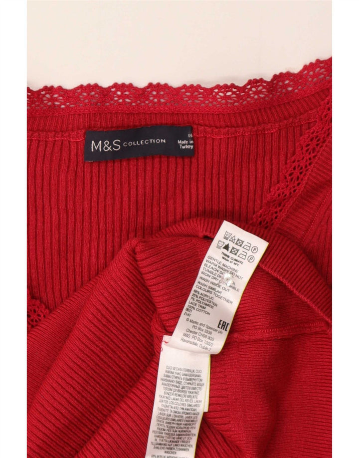 Marks & Spencer ženska majica kratkih rukava UK 16 velika crvena akril