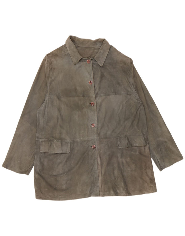 Vintage ženska antilop jakna UK 20 2XL siva koža