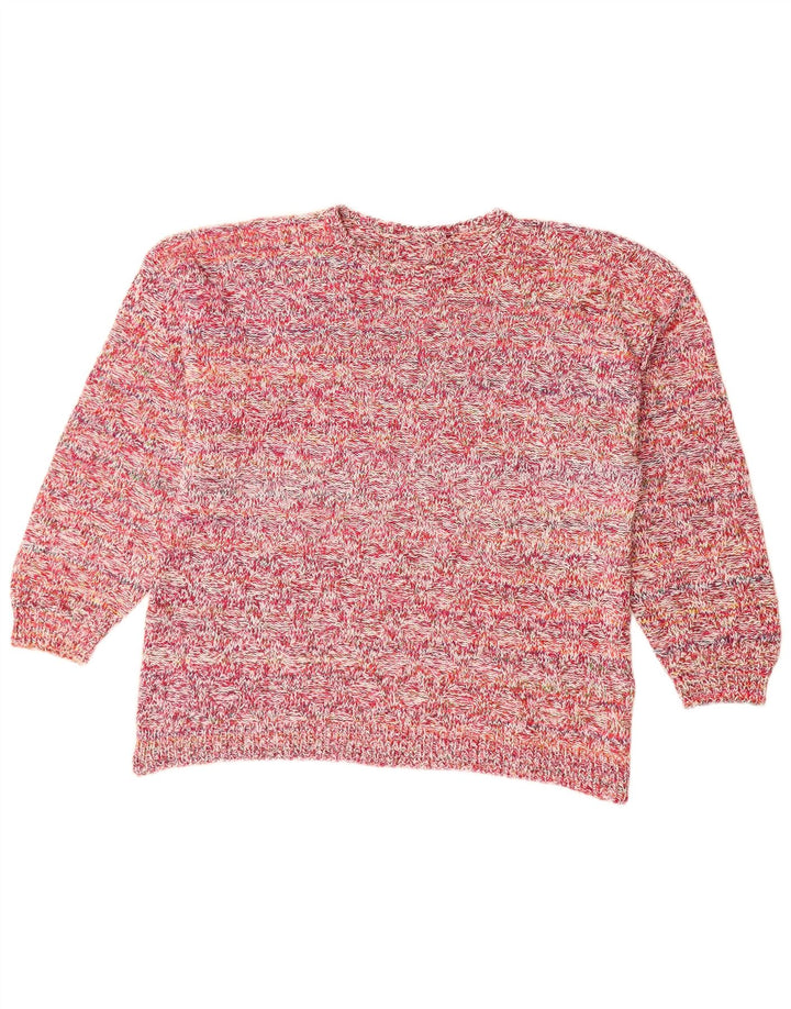 VINTAGE ženski džemper s morskim izrezom UK 18 XL s ružičastim flekama