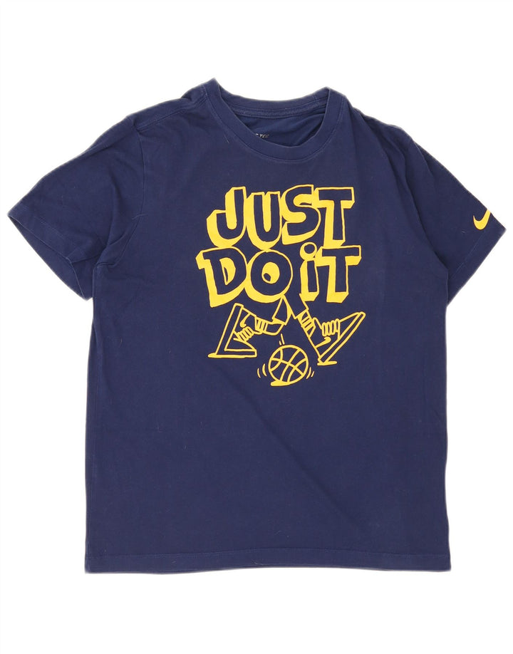 Nike muška majica s grafičkim motivima srednje tamnoplavi pamuk