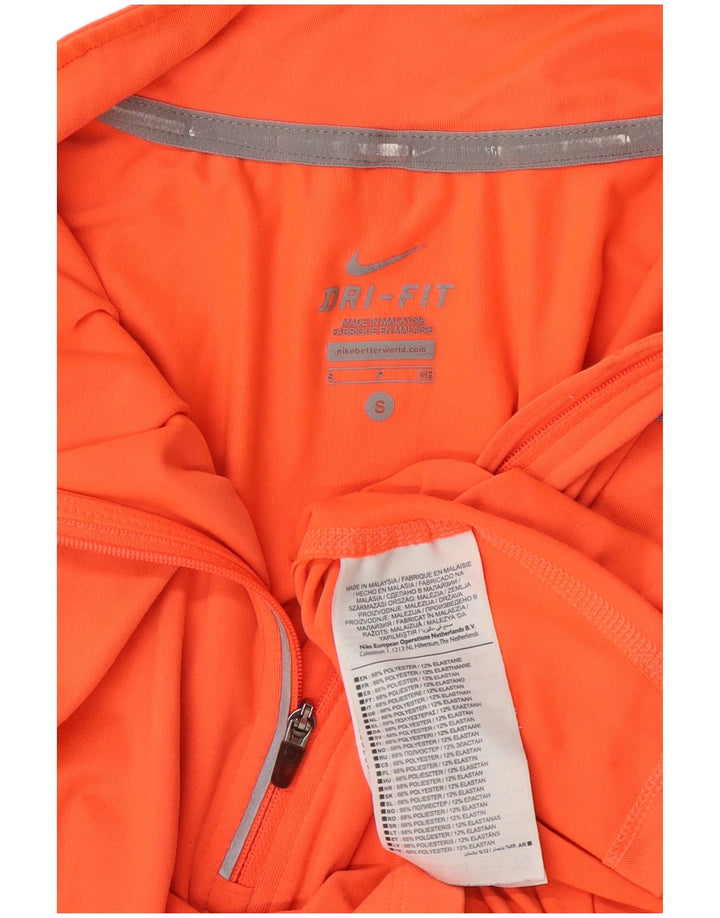 Nike Ženska Dri Fit majica s dugim rukavima i izrezom s patentnim zatvaračem UK 10 mala narančasta poliester