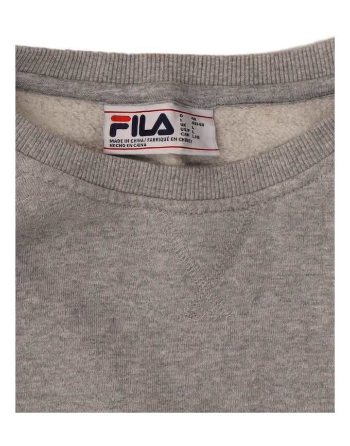 FILA Womens Sweatshirt Jumper UK 16 Large Grey Vintage Fila and Second-Hand Fila from Messina Hembry 