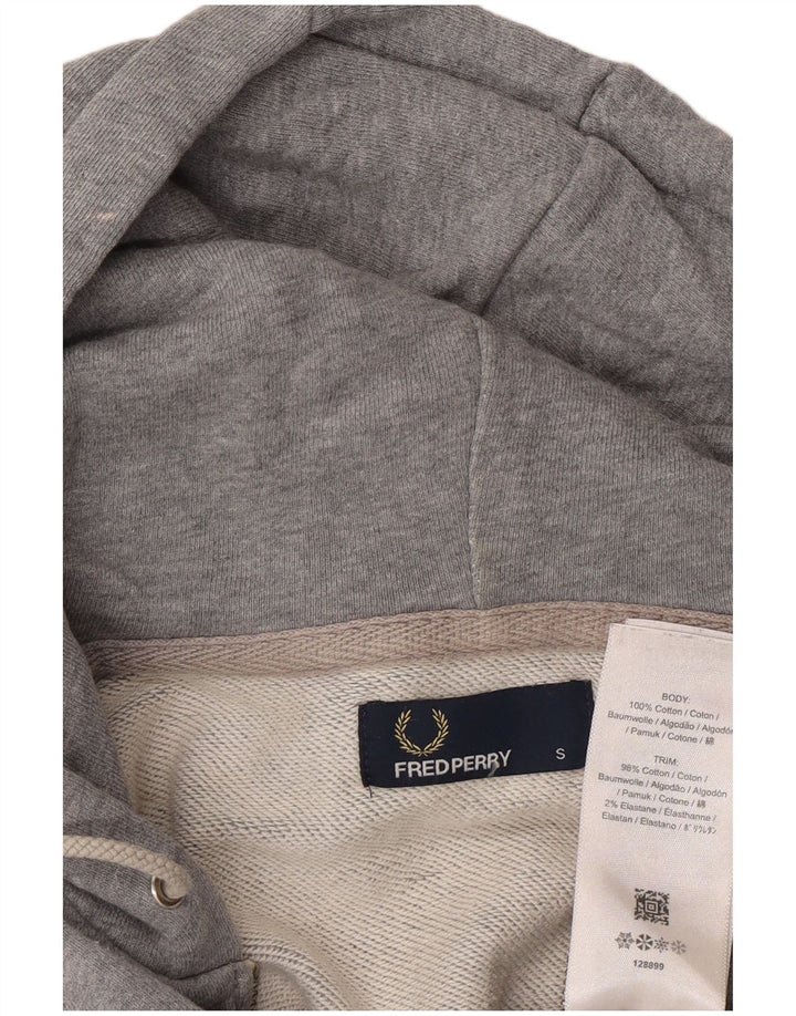 Fred Perry muški pulover s kapuljačom s patentnim zatvaračem, mali sivi pamuk