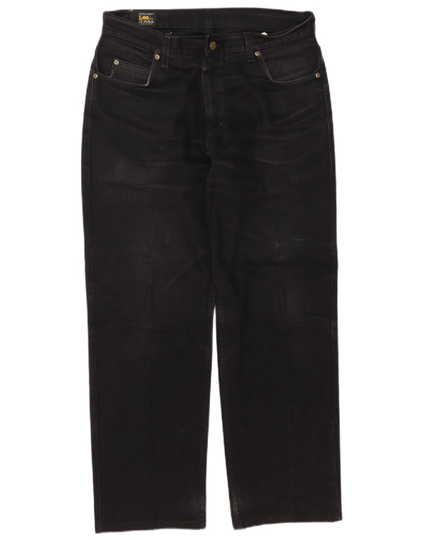 Lee Mens Broken In Straight Jeans W36 L32 Crni pamuk