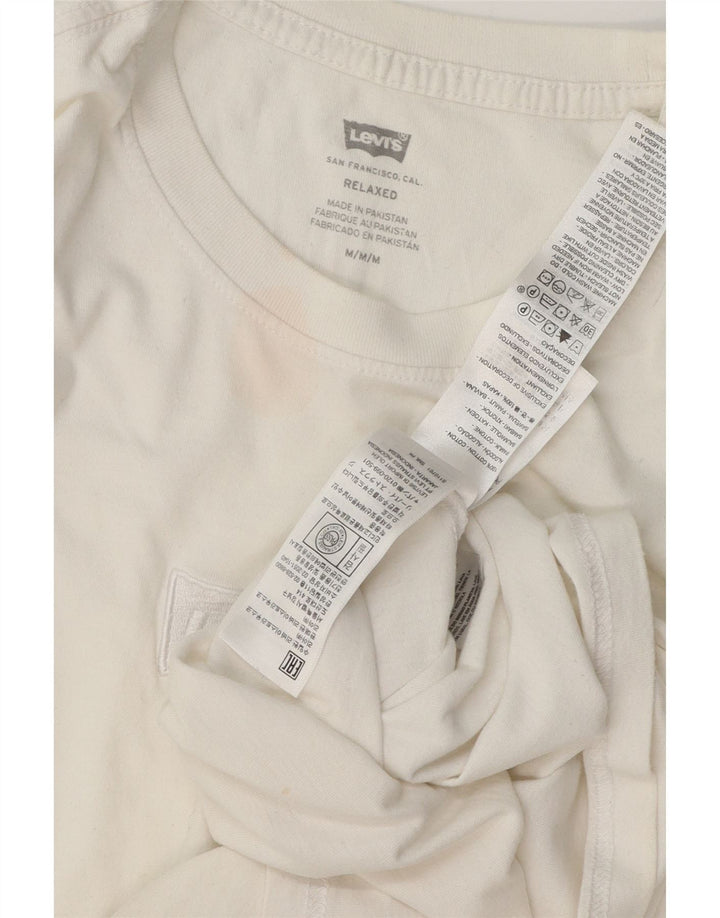 LEVI'S Mens Relaxed Graphic T-Shirt Top Medium White Cotton