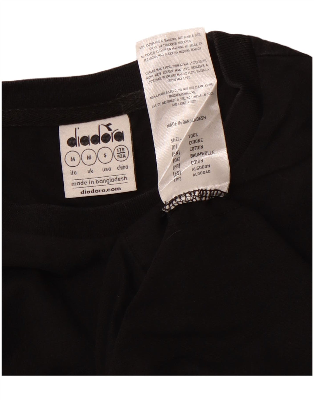 Diadora muška majica kratkih rukava srednje veličine crni pamuk