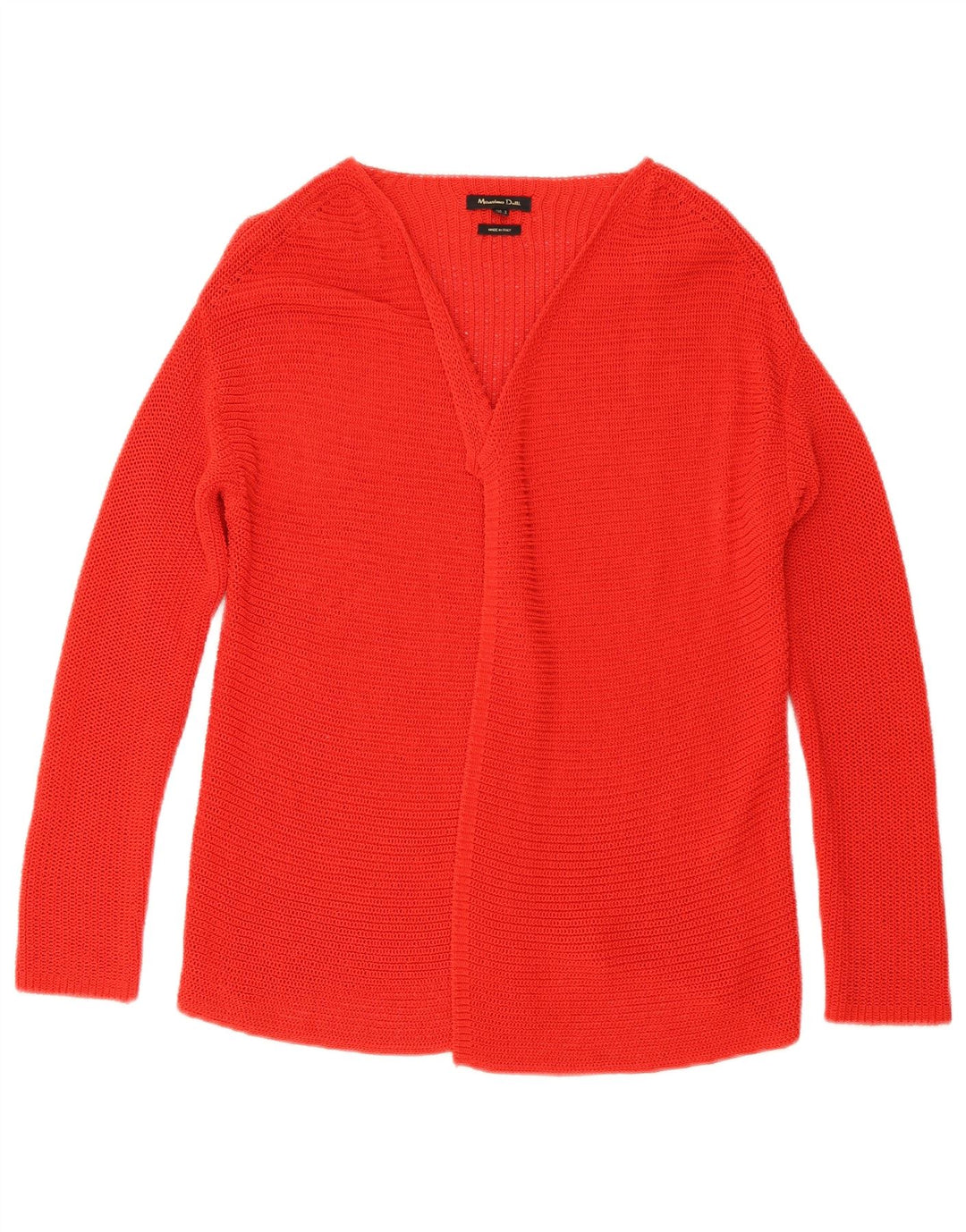 Massimo Dutti ženski otvoreni kardigan pulover UK 10 Mali crveni pamuk