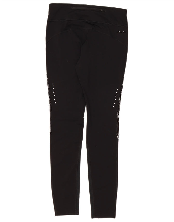 NIKE Ženske Dri Fit Leggings UK 10 Male crne pruge od poliestera