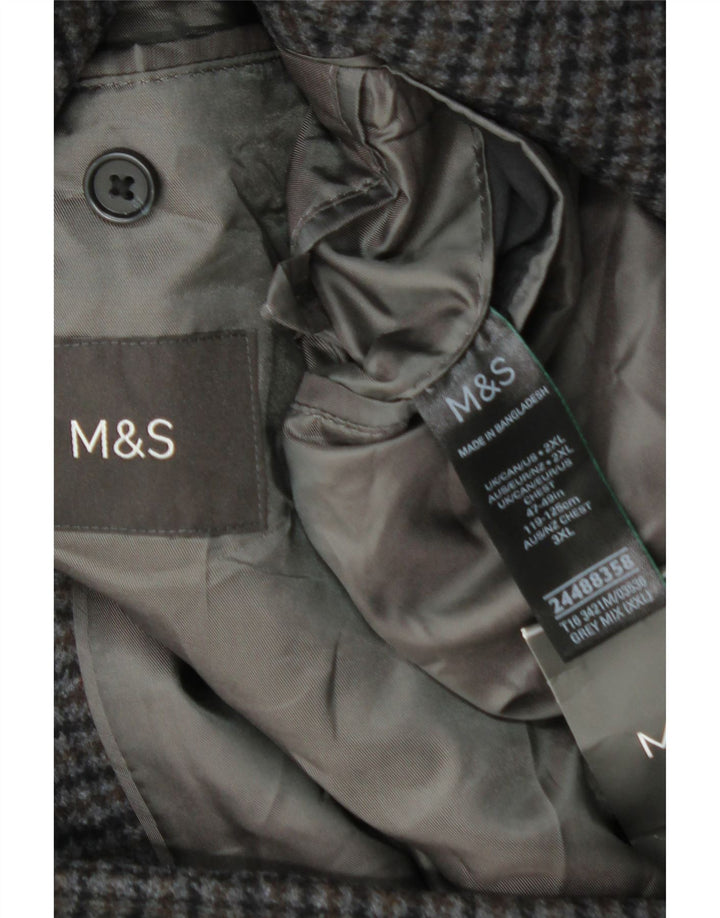 Marks & Spencer muški gornji kaput UK 44 2XL siva vuna u obliku ptičje zube