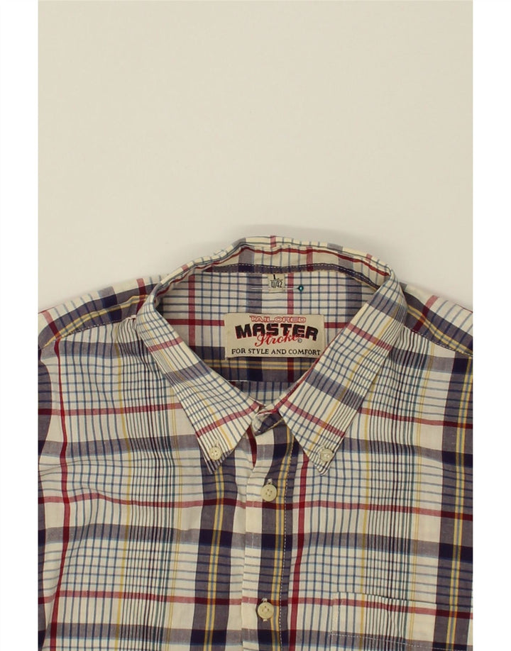 MASTER Mens Shirt Size 41/42 Large Multicoloured Check Cotton Vintage Master and Second-Hand Master from Messina Hembry 