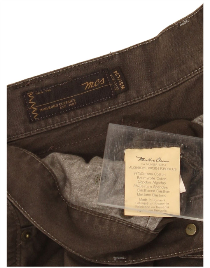 MARLBORO CLASSICS Ženske ravne ležerne hlače W31 L30 Smeđi pamuk