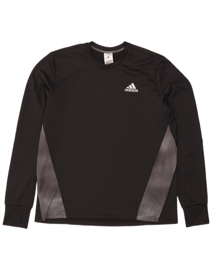 Adidas muška majica dugih rukava Aeroready, veliki crni poliester u boji