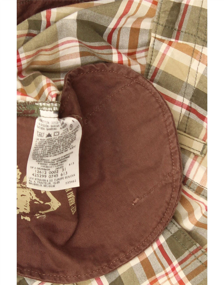 DOCKERS Muške uske kargo kratke hlače W32 srednje šareni karirani pamuk